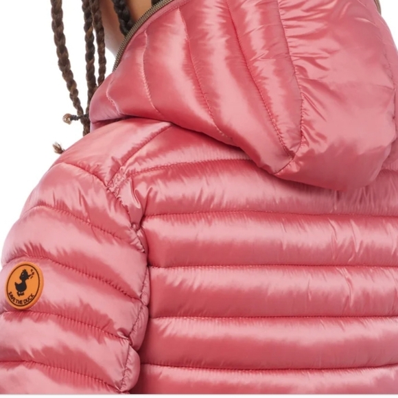 The DuckSave the Duck Youth  Hooded Puffer Jacket PlumTech NWT! - Picture 4 of 5